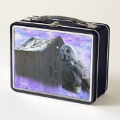 Owl Barn Shed Metall Brotdose (Vorderseite)