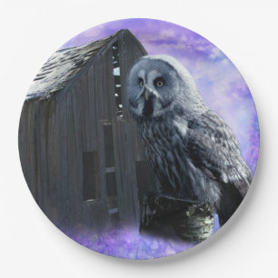 Owl Barn Shed Pappteller