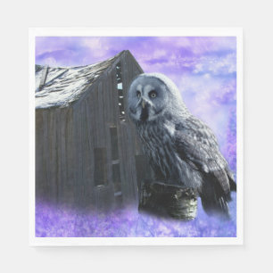 Owl Barn Shed Serviette