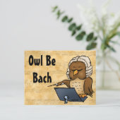 Owl Be Bach Funny Owl Cartoon Postkarte (Stehend Vorderseite)