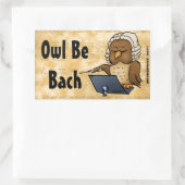 Owl Be Bach Funny Owl Cartoon Rechteckiger Aufkleber (Tasche)