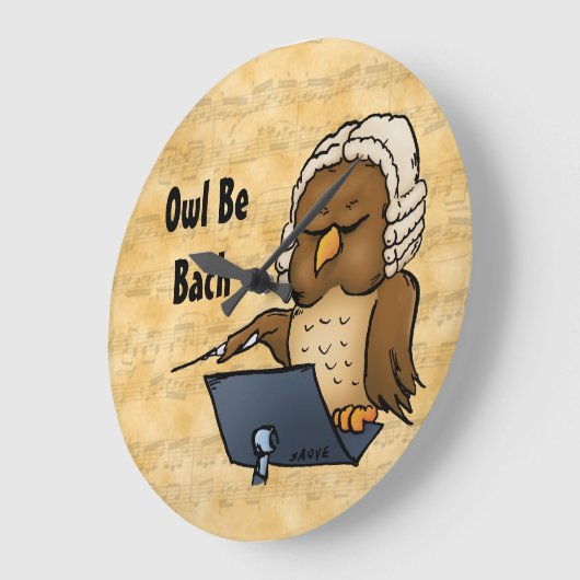 Owl Be Bach Große Wanduhr (Winkel)