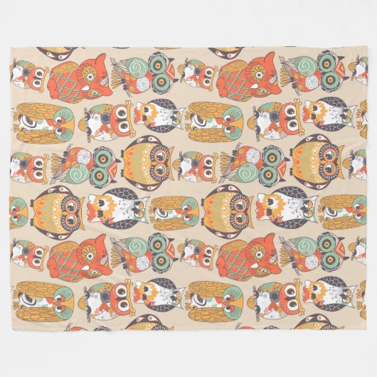 Owl Be Collection Fleece Blankon (Vorderseite (Horizontal))