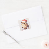 Owl Be Home for Christmas" Funny Santa Hat Sticker (Umschlag)