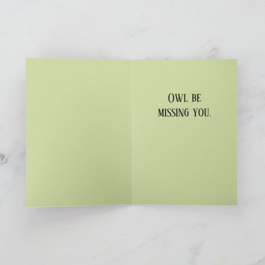 "Owl be missing you" card. Karte (Innenseite)