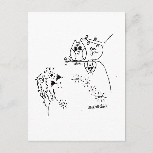 Owl 'Be You' Postkarte (Vorderseite)