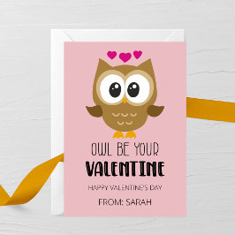 Owl Be Your Valentine Kids Valentine’s Day Card Mitteilungskarte