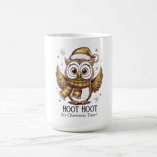 Owl Be Zuhause zu Weihnachten Kaffeetasse (Mittel)