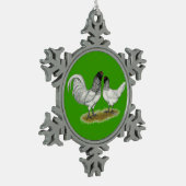 Owl Beard Chickens Schneeflocken Zinn-Ornament (Links)