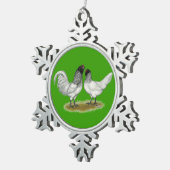 Owl Beard Chickens Schneeflocken Zinn-Ornament (Rechts)