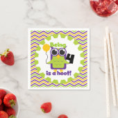 Owl Being 4 ist ein Hoot Birthday Paper Napkins Serviette (Beispiel)