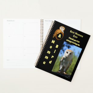 Owl Best Momma Ever Cartoon Foto Name Planer