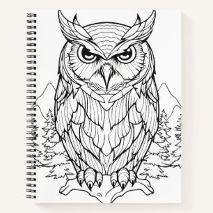 Owl Bird Animal Freedom Wildlife Wonder Art Notizblock