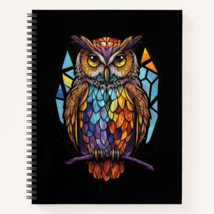 Owl Bird Animal Portrait Gestaltetes Glas Wildlife Notizblock