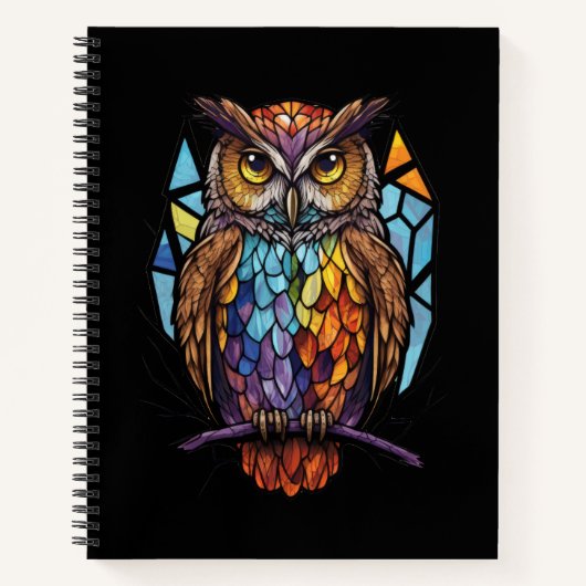 Owl Bird Animal Portrait Gestaltetes Glas Wildlife Notizblock (Vorderseite)