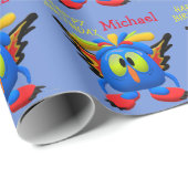 Owl Bird Combo Monster-Zeichen Geschenkpapier (Rolleneckpunkt)