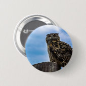 Owl Bird Feathers Animal Nature Destiny Peace Love Button (Vorne & Hinten)