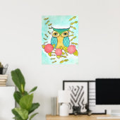 Owl Bird Garden Forest Aquarell Pinakothek Züst Poster (Heimbüro)