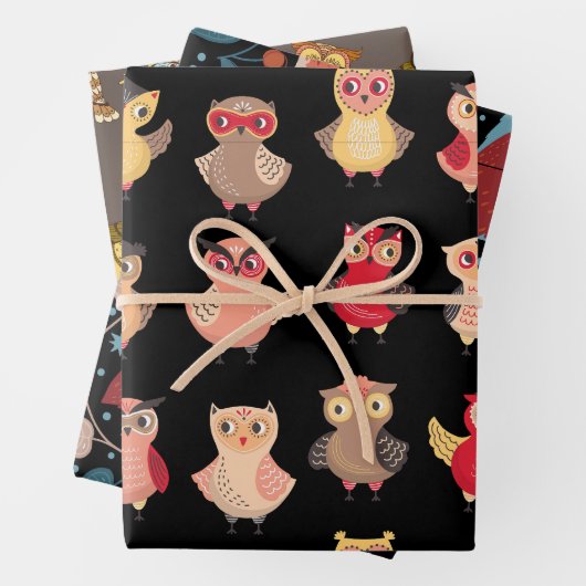 Owl Bird Nature Wildlife Süße Tier Geschenkpapier Set (Beispiel)