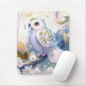 Owl Bird Portrait Animal Painting Wildlife Forest Mousepad (Mit Mouse)