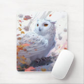 Owl Bird Portrait Animal Painting Wildlife Forest Mousepad (Mit Mouse)