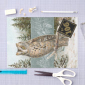 Owl Bird Snowforest Pinecone Zahl Decoupage Seidenpapier (Handwerk)