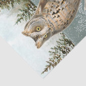 Owl Bird Snowforest Pinecone Zahl Decoupage Seidenpapier (Ausschnitt)