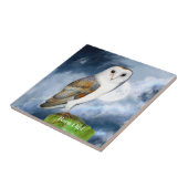 Owl Bird Wasserfarbe Malerei Fliese (Seite)