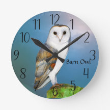 Owl Bird Wasserfarbe Malerei Uhr