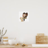 Owl Birds Aquarellmalerei Poster (Küche)