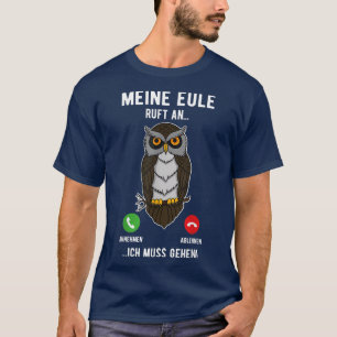 Owl Birds Ornithologist Biology Biologist Night Cu T-Shirt