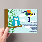 Owl Birthday Acryleinladungen (Insitu (Handheld))