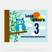 Owl Birthday Acrylschild (Vorderseite)