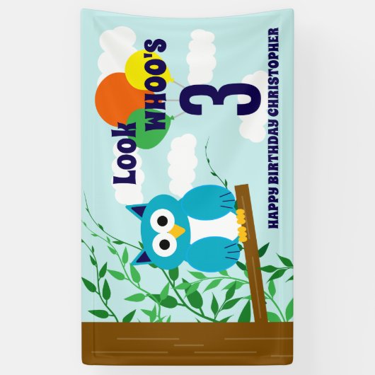 Owl Birthday Banner (Vertikal)