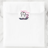 Owl Birthday Classic Round Aufkleber (Tasche)