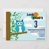 Owl Birthday Einladung (Vorderseite)