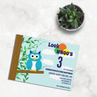 Owl Birthday Einladung
