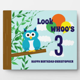 Owl Birthday Fotoplatte