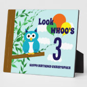 Owl Birthday Fotoplatte (Seite)