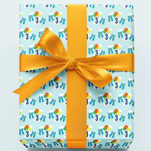 Owl Birthday Geschenkpapier Set