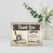 Owl Birthday Magic Danke Postkarte (Stehend Vorderseite)