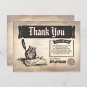 Owl Birthday Magic Danke Postkarte (Vorne/Hinten)