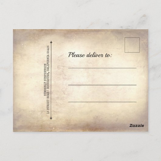 Owl Birthday Magic Danke Postkarte (Rückseite)