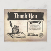 Owl Birthday Magic Danke Postkarte (Vorderseite)