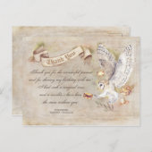 Owl Birthday Magic Danke Postkarte (Vorne/Hinten)