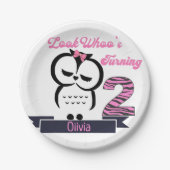 Owl Birthday Paper Plate Pappteller (Vorderseite)