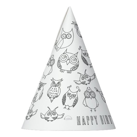 Owl Birthday Party-HHat Partyhütchen (Links)