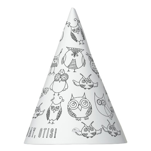 Owl Birthday Party-HHat Partyhütchen (Rechts)