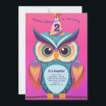 Owl Birthday Party Kids Bold Einladung<br><div class="desc">Ein bezaubernder Eule-Cartoon für die Geburtstagsfeier Ihres Kindes ist hier,  um Ihnen fragen,  Whoooo 2,  3 oder 4 Jahre alt wird,  oder sogar 1! Niedlich mit modernen Farben und farbenfrohen Hintergrundfarben.</div>