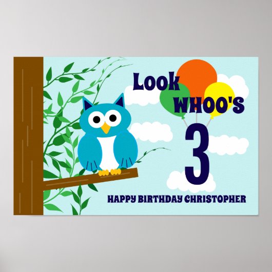 Owl Birthday Poster (Vorne)